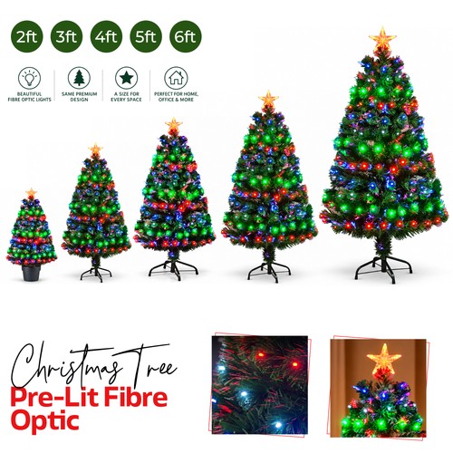 Pre lit christmas tree - lit, 2ft-6ft