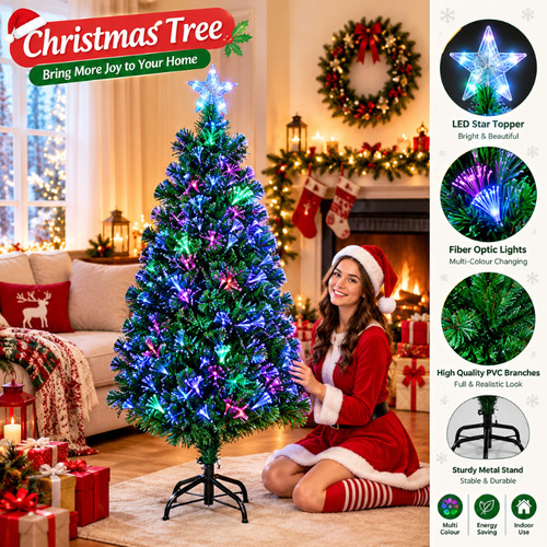 4ft fibre optic christmas tree - 4ft,