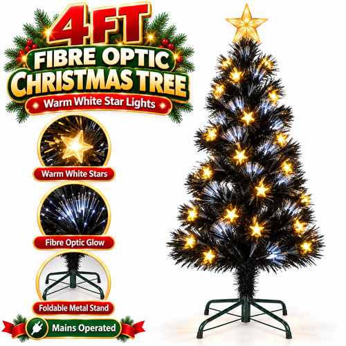 4ft black fibre optic - black,