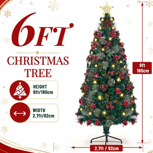 6ft fibre optic christmas tree - christmas,
